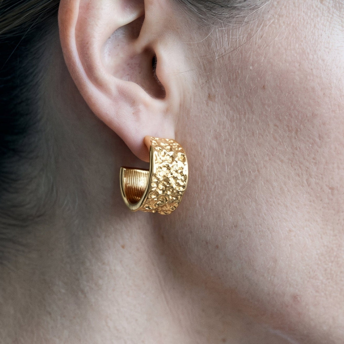 Kin Molten Gold Hoop Earrings