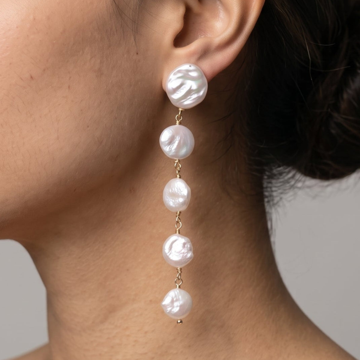 Shinju Pearl Layered Drop Earrings