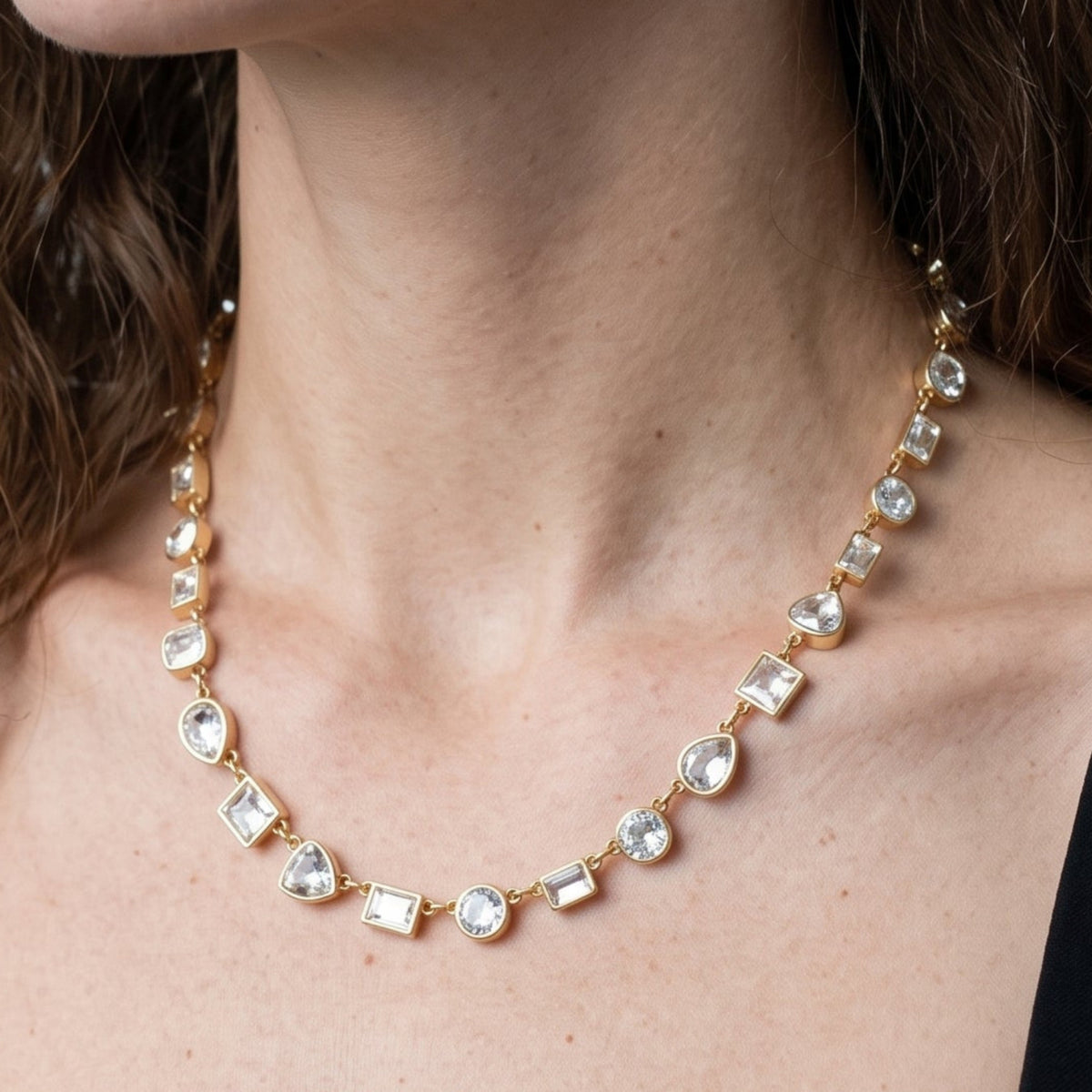Kin Mixed Stone Gold Necklace