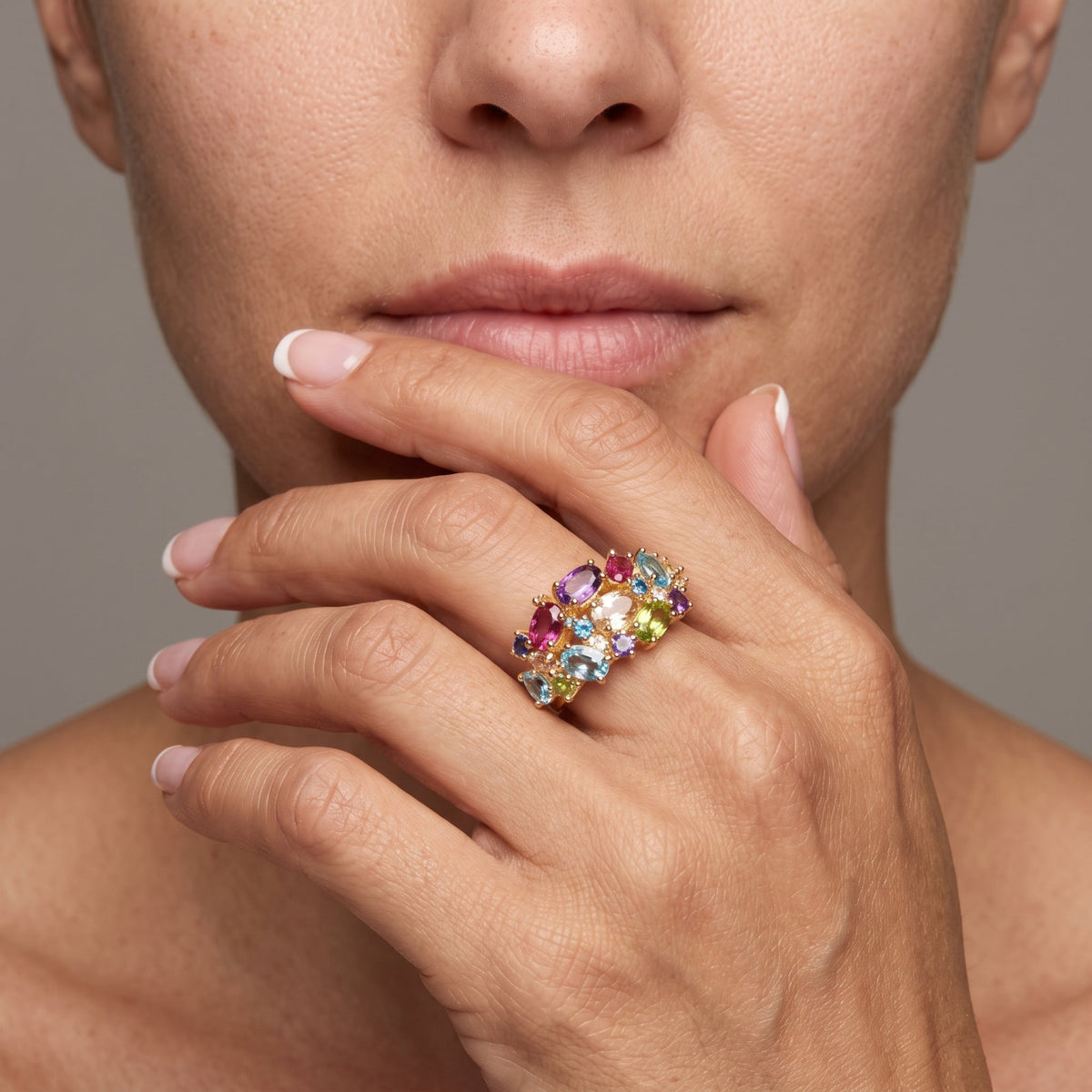 Hanabi Multi Stone Statement Ring