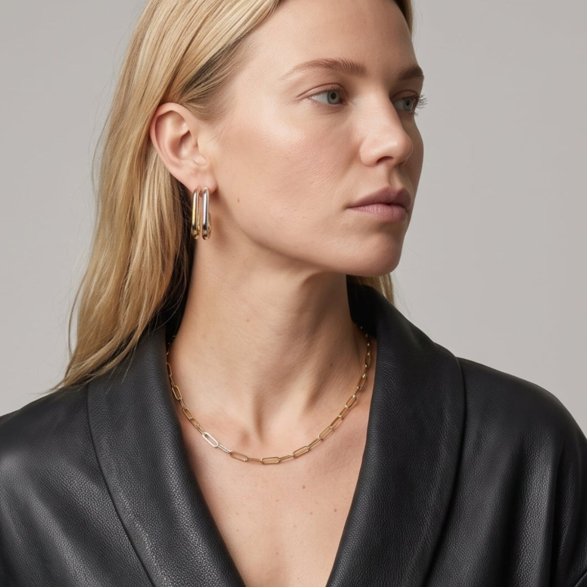 Shikaki Mixed Metals Double Hoop Earrings