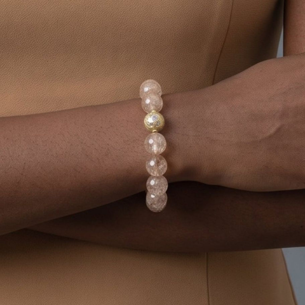 Enso Round Multi Quartz Bead Bracelet