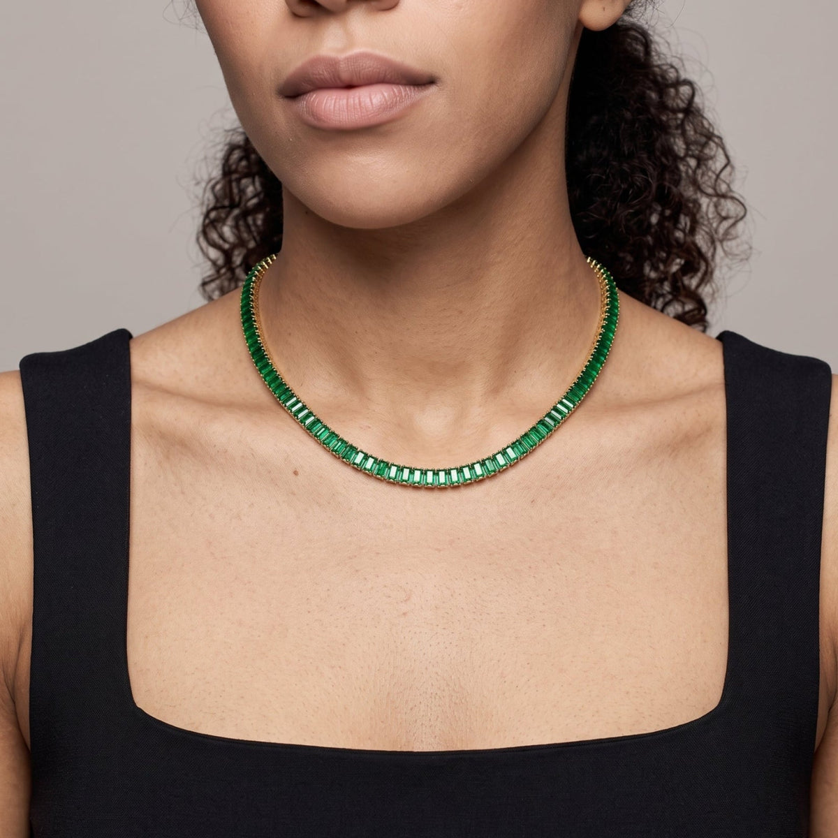 Hanabi Green Stone Necklace