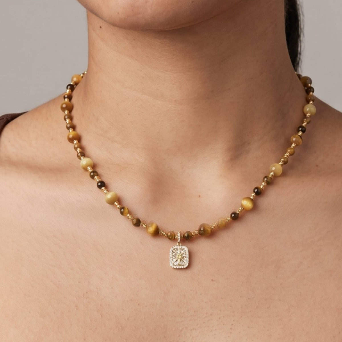Nekomeishi Gemstone Pendant Necklace