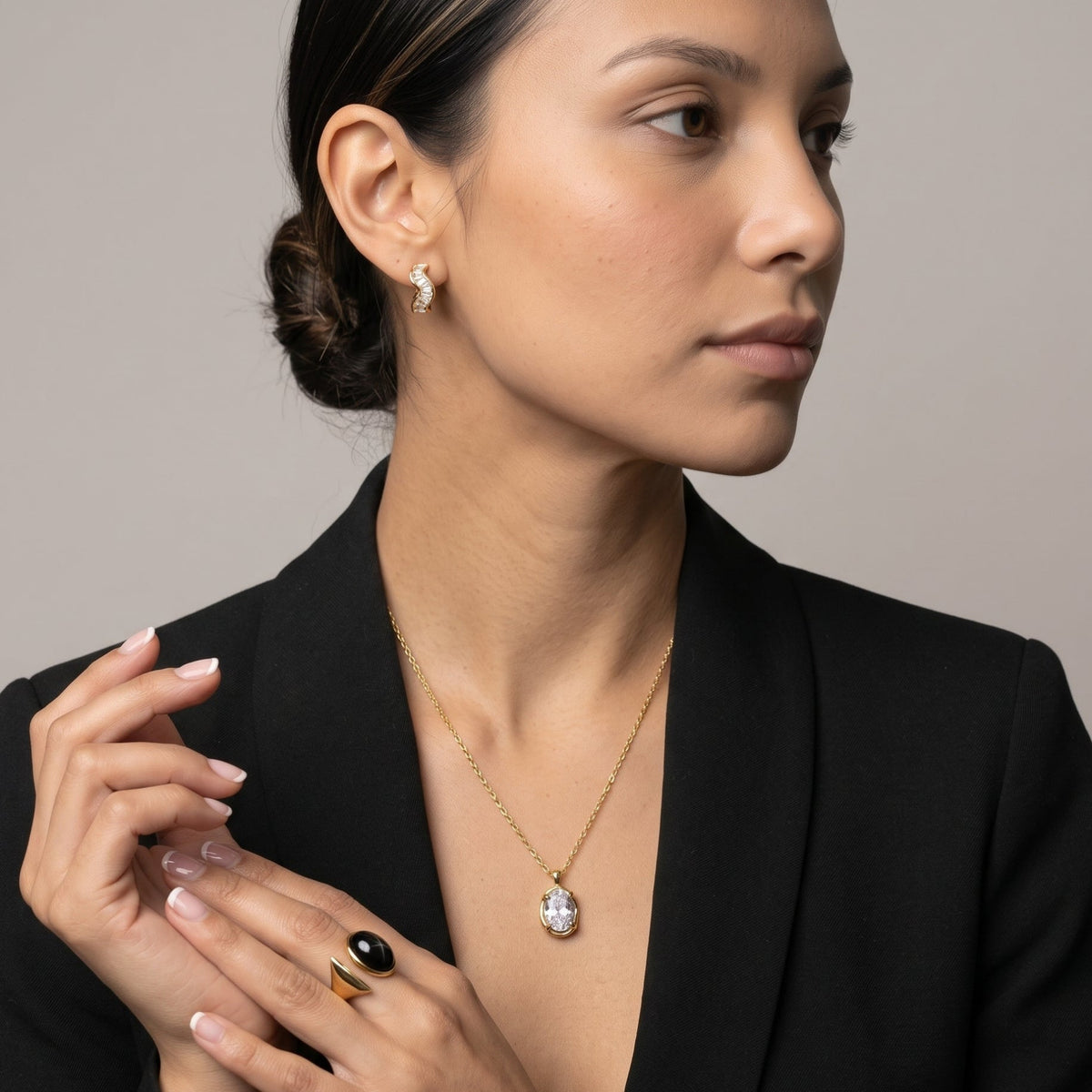 Kin Twisted Stone Hoops