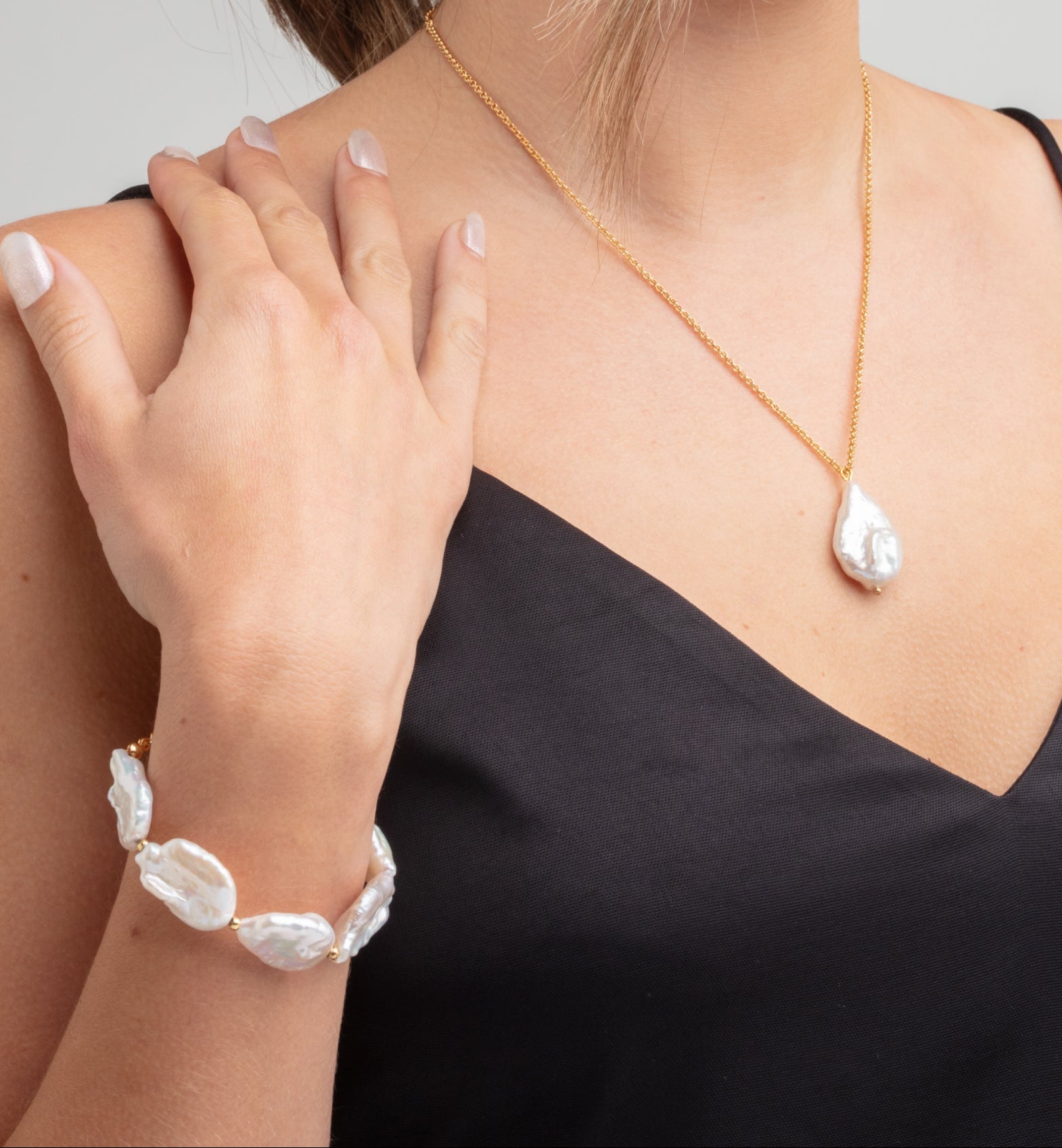 Shinju Gold Baroque Pearl Bracelet 18K Gold Plated  18K Gold Plated by Uchi & Soto Jewellery